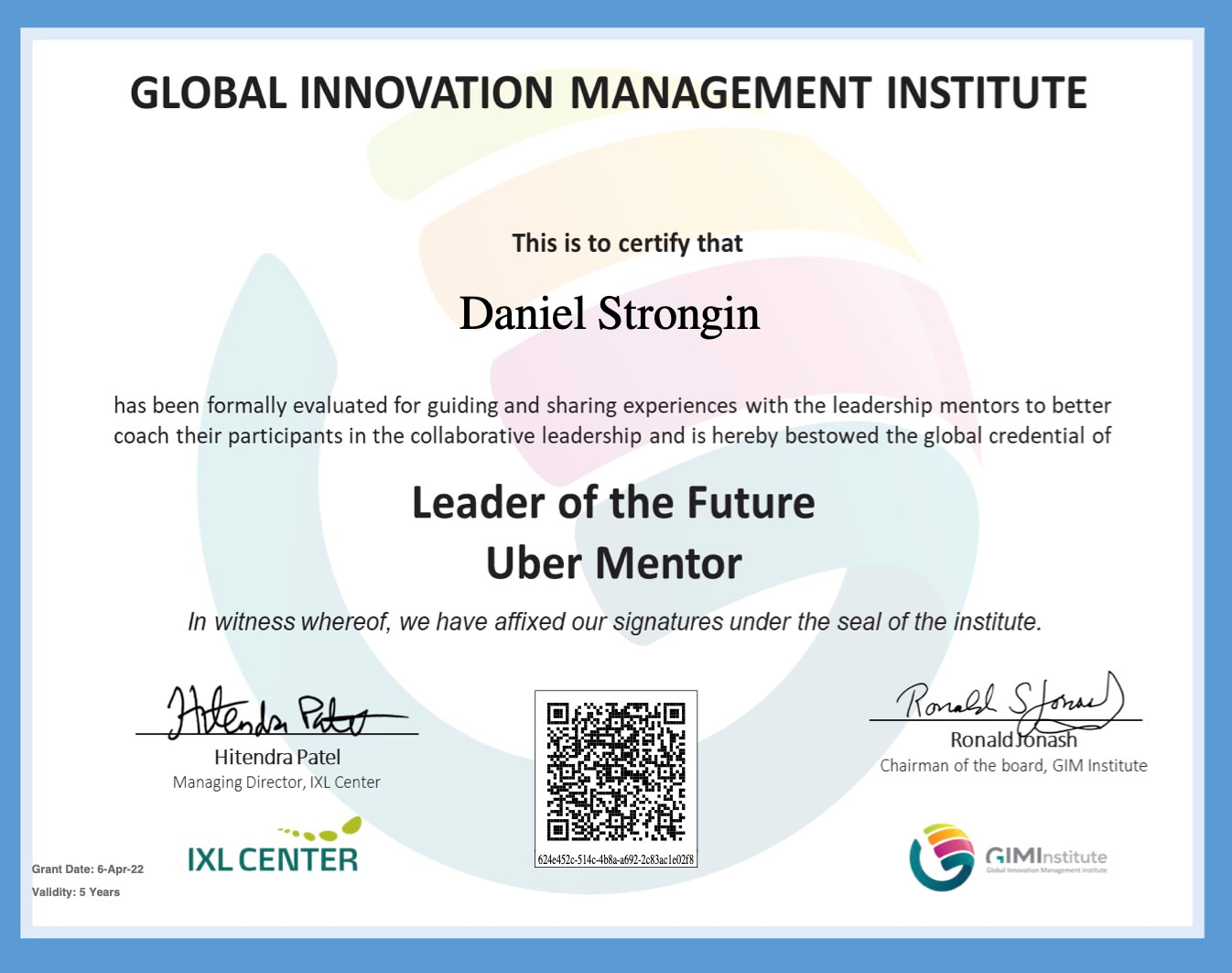 GIMI IXL Ubermentor diploma